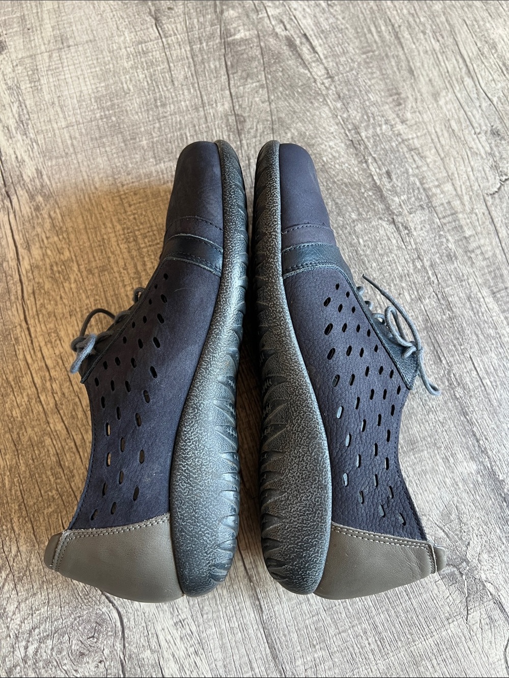 Naot Shoes Women’s 9 Lalo Sneakers Oxfords Navy Blue Perforated Leather Casual - Picture 3 of 7